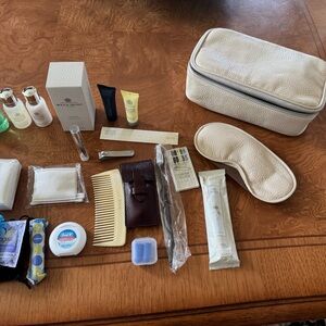 Cream Travel Toiletry Bag with Molton Brown Accessories